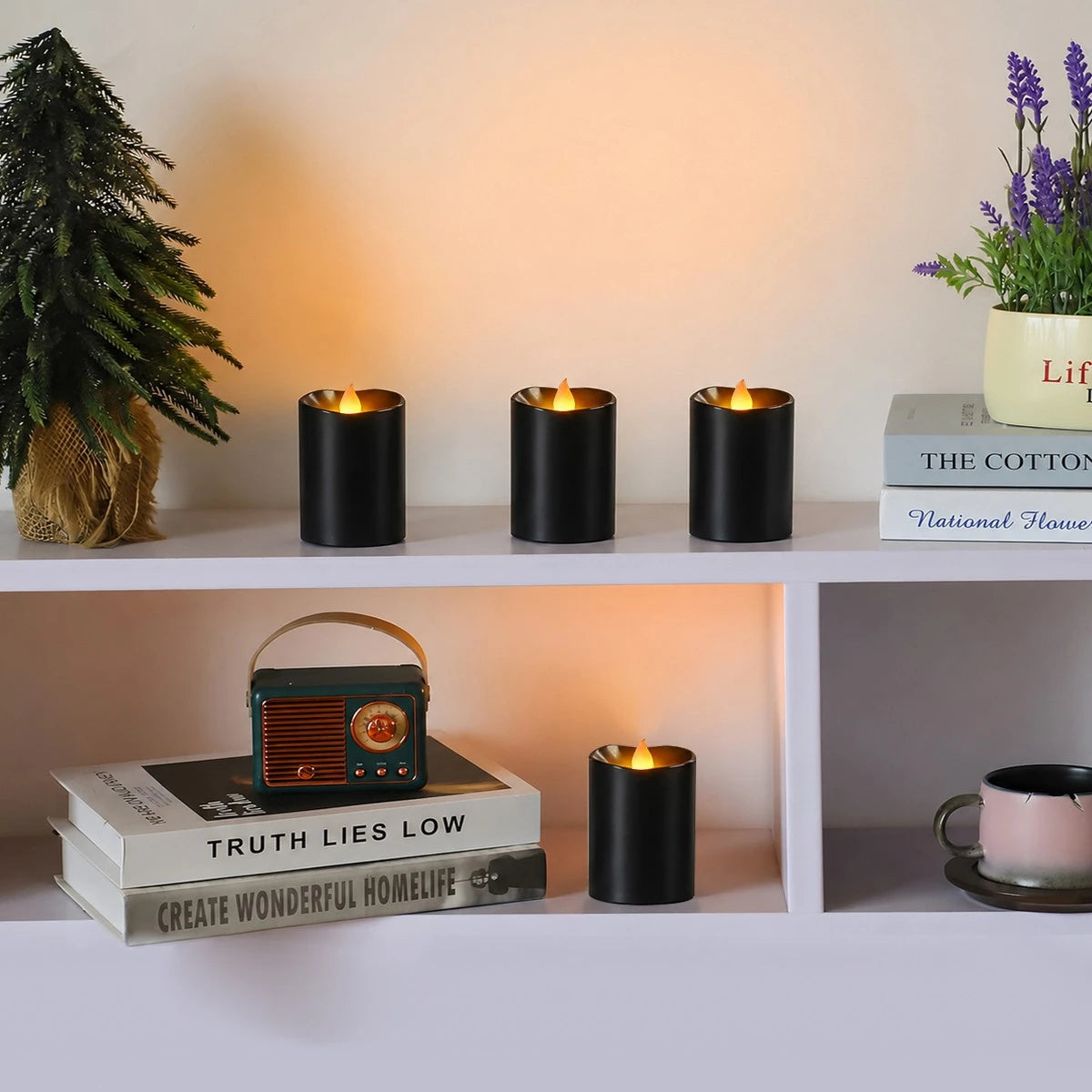 Antizer Black Flameless Votive Candles 12 Pack × 36