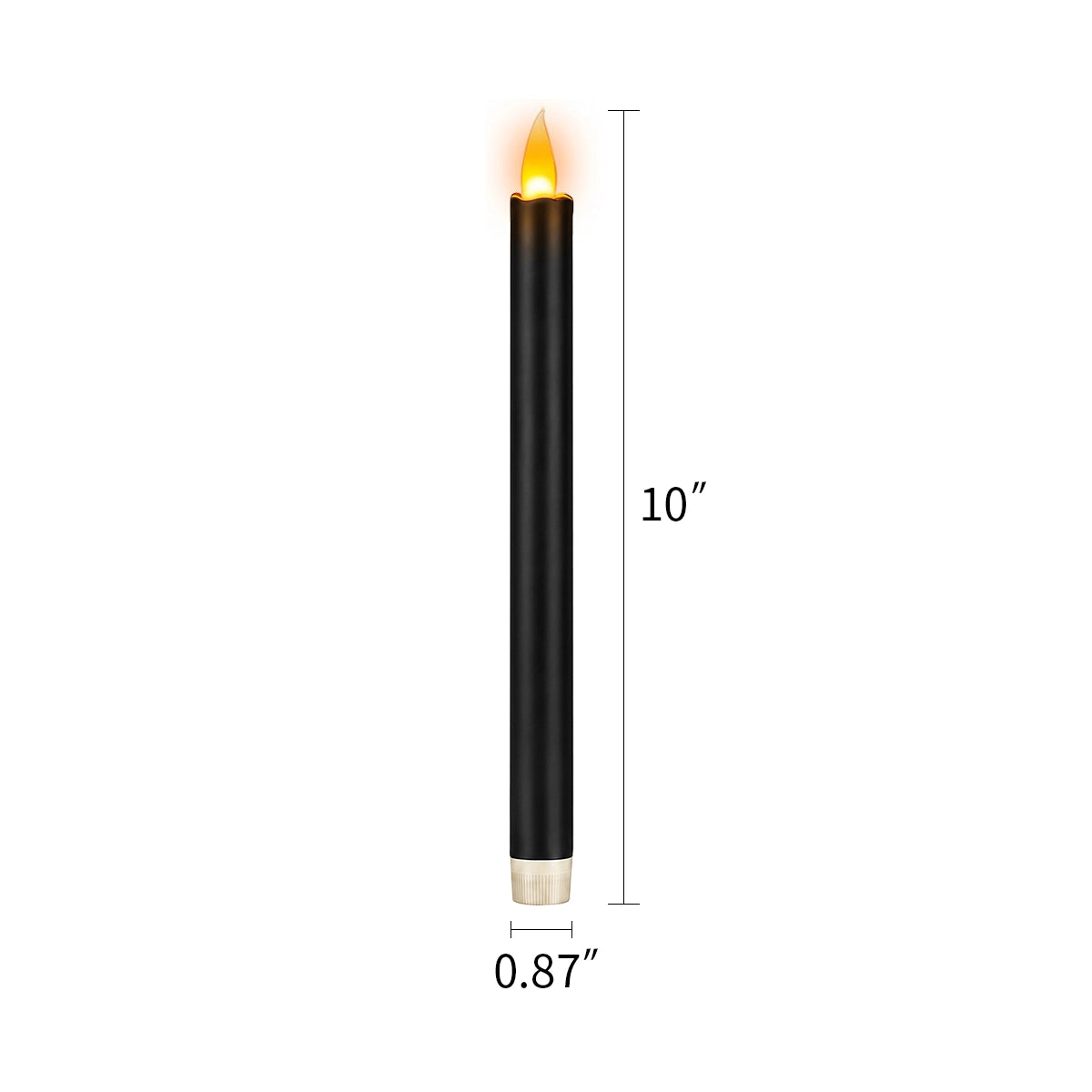 Antizer Black Smooth Flameless Taper Candle 24 Pack × 16