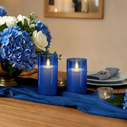 Antizer Blue Acrylic Glass Pillar Flameless Candle 12 Pack × 6