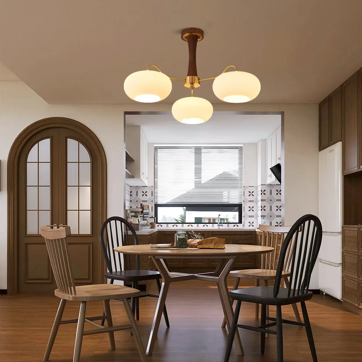 Antizer Brass Wooden Persimmon Chandelier