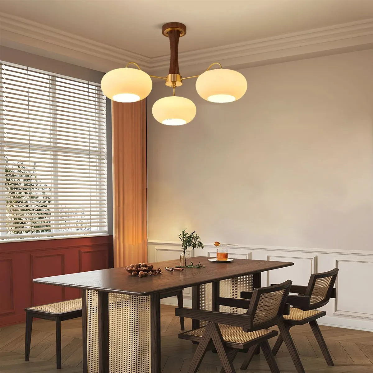 Antizer Brass Wooden Persimmon Chandelier