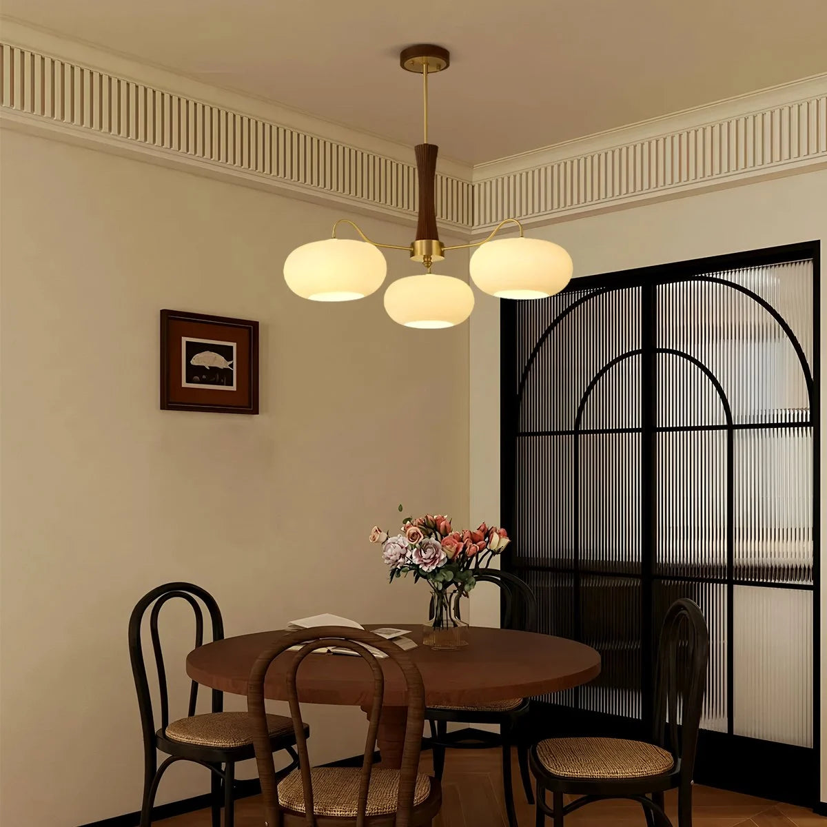 Antizer Brass Wooden Persimmon Chandelier