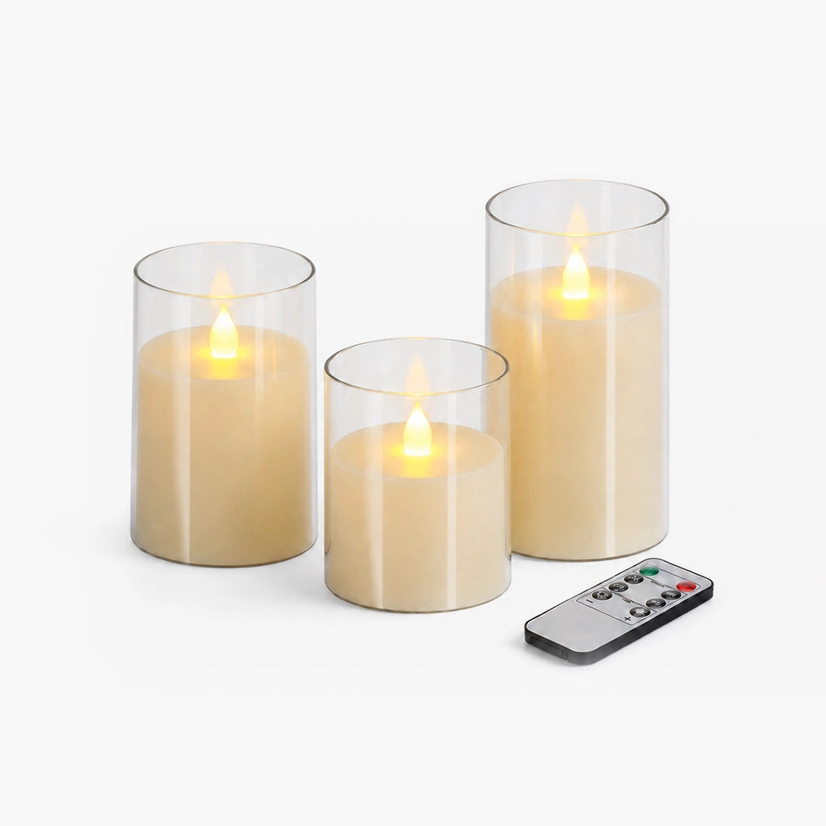 Antizer Clear Acrylic Glass Pillar Flameless Candle 12 Pack × 6