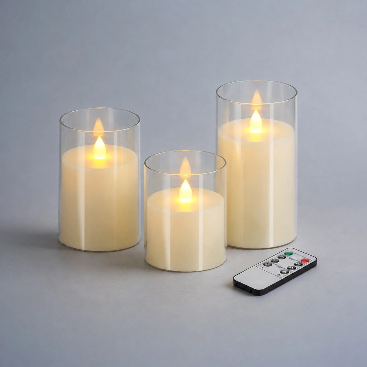 Antizer Clear Acrylic Glass Pillar Flameless Candle 12 Pack × 6