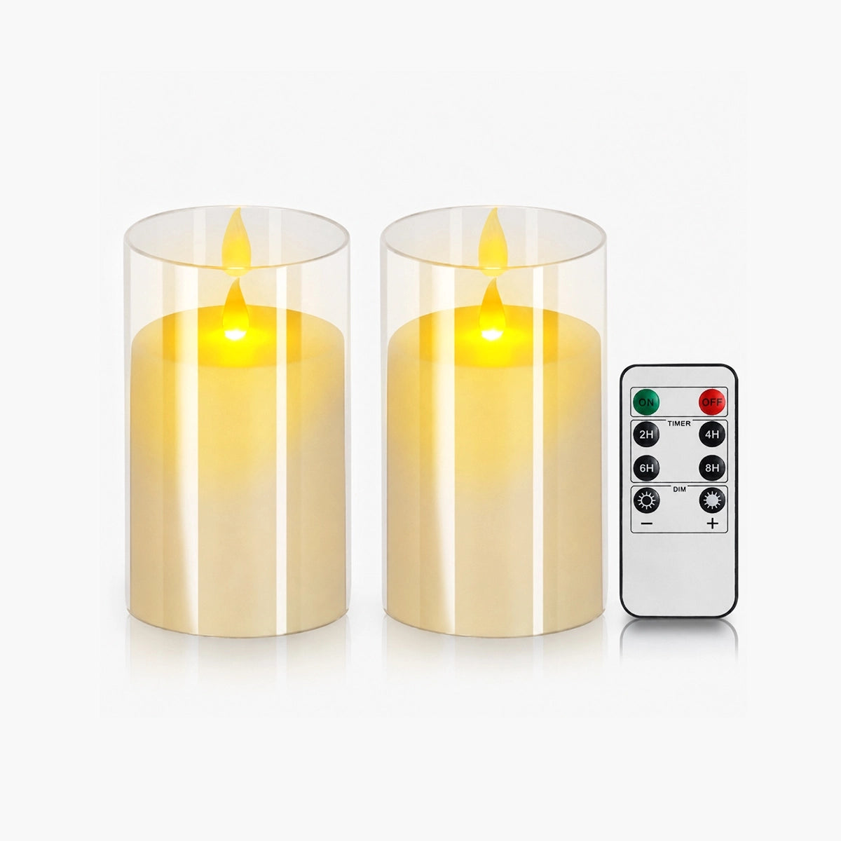 Antizer Clear Acrylic Glass Pillar Flameless Candle 2 Pack × 63