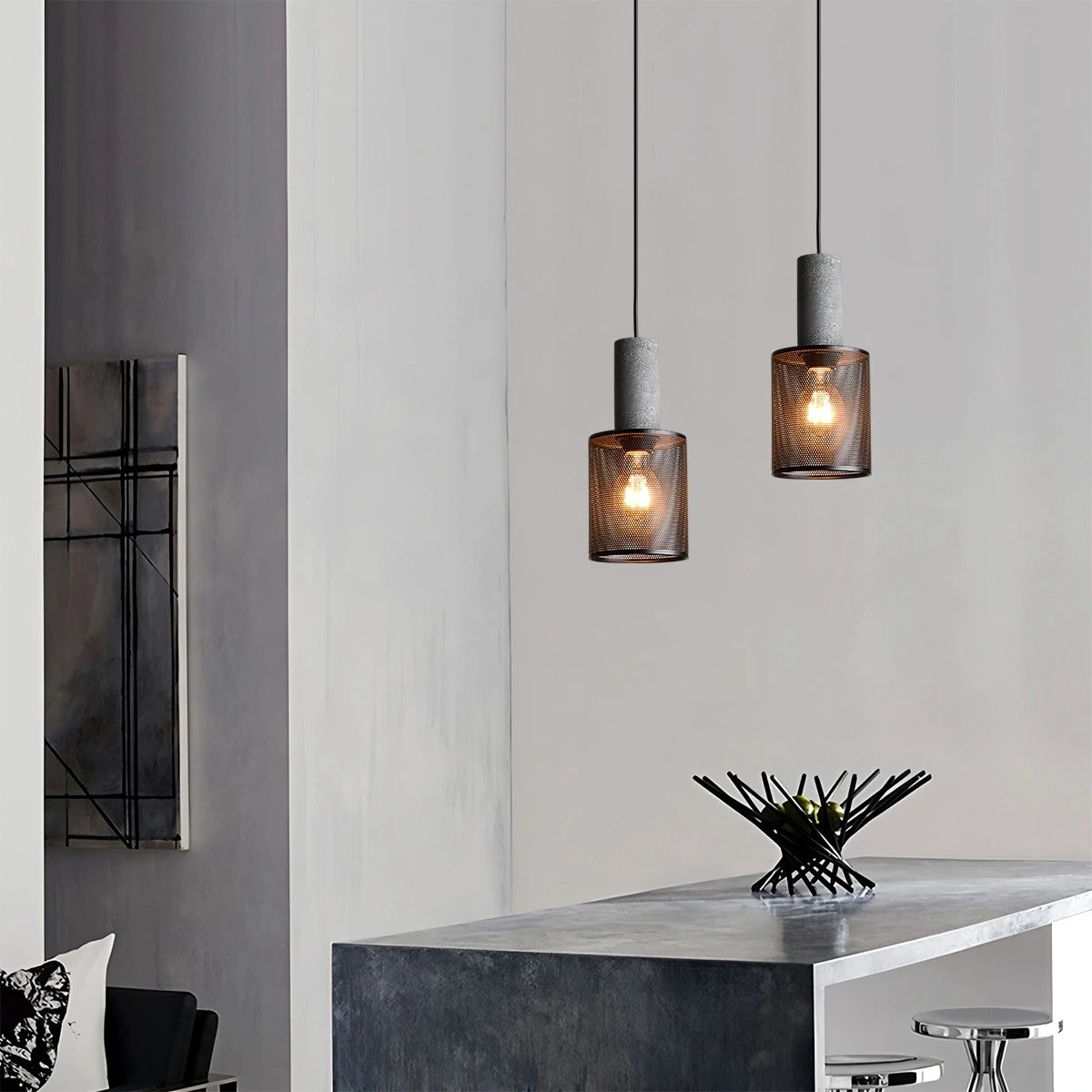 Antizer Concrete Industry Pendant Lamp for Kitchen