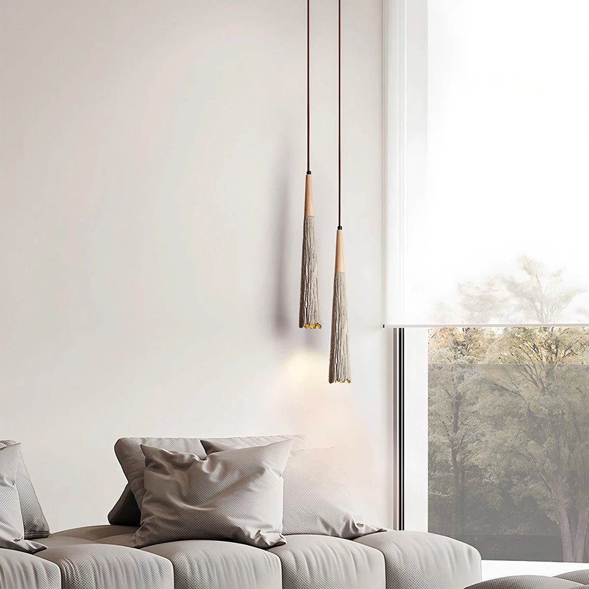 Antizer Concrete Pleated Pendant Lamp for Bedroom