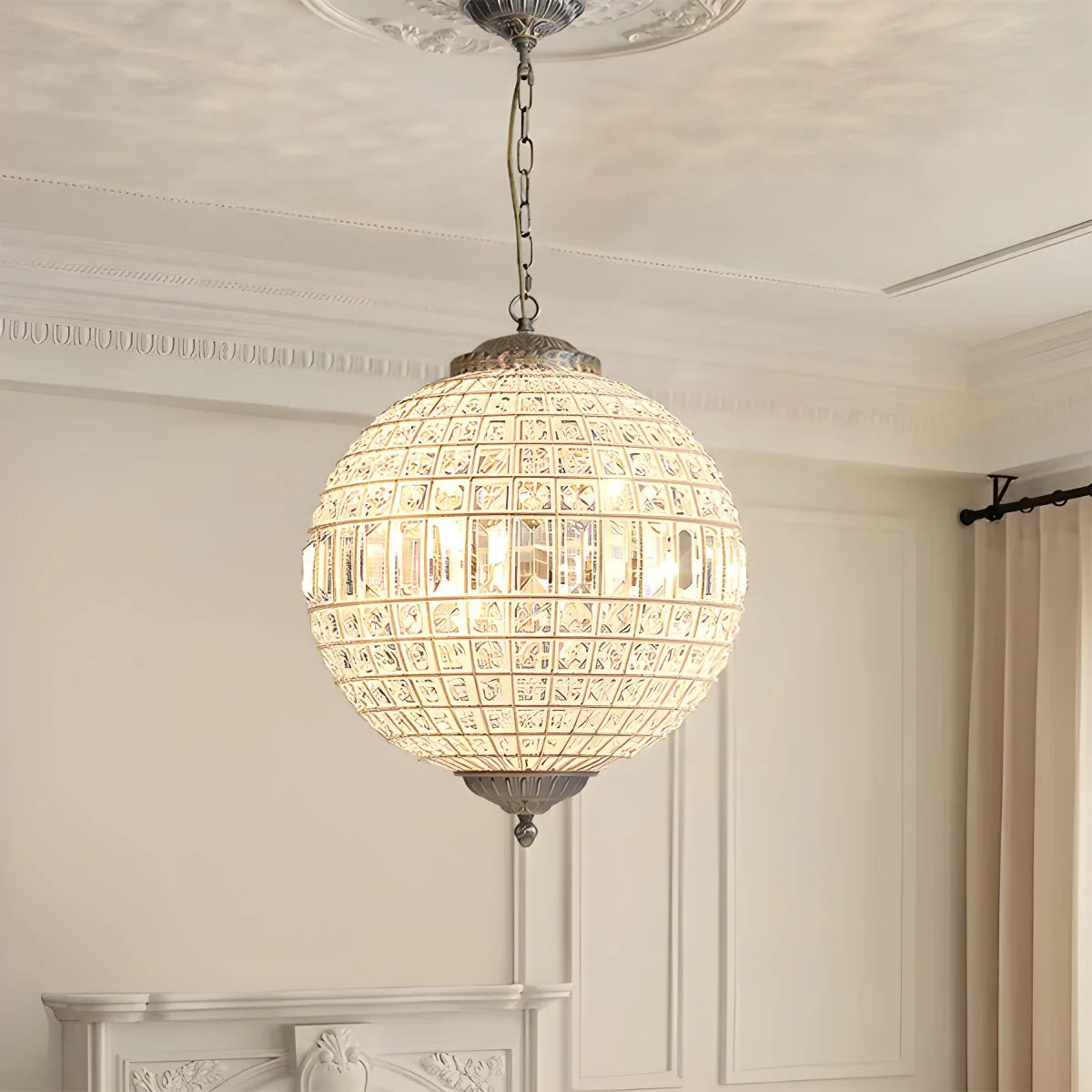 Antizer Crystal Sphere Pendant Light for Dining & Living Rooms