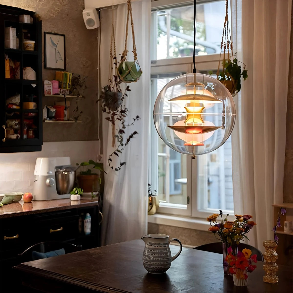 Antizer Danish Globe Dining Room Pendant Light