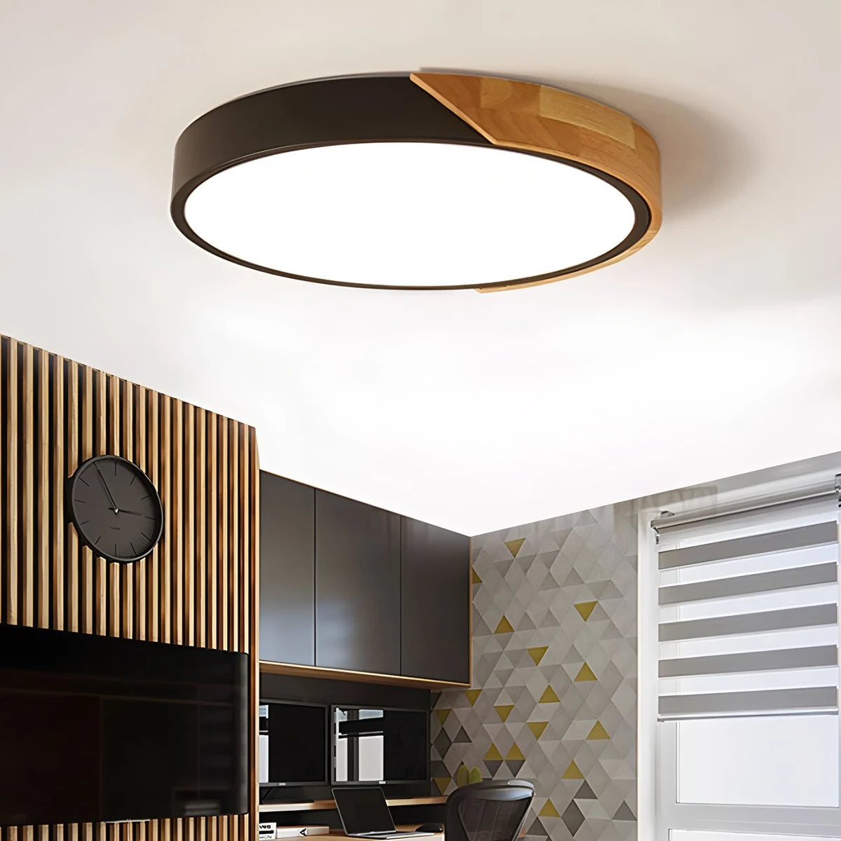 natural wood ceiling light 