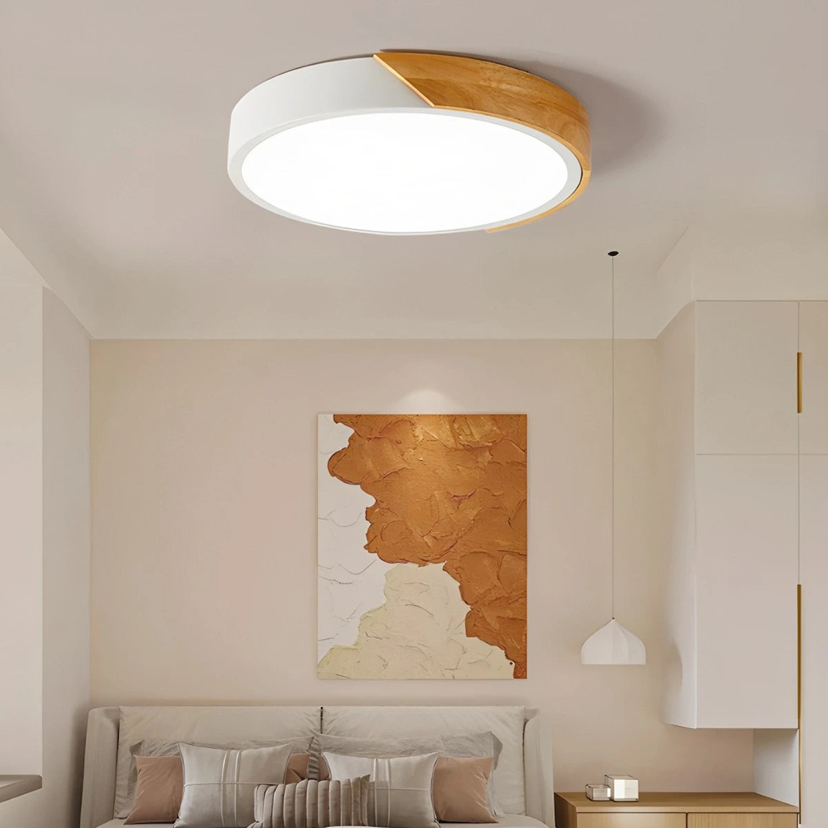 wood flush mount ceiling light