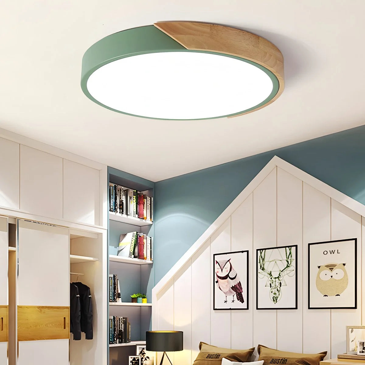minimalist wood ceiling light