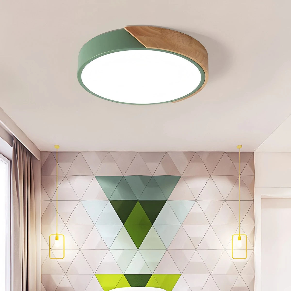 minimalist wood ceiling light