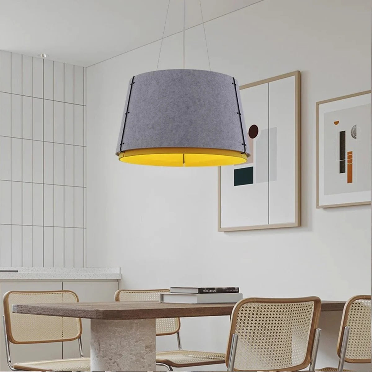 Antizer Double Layer Circular Acoustic Pendant Light for Office Grey Dia 80cm x H 45cm / ∅ 31.50" x H 17.72"