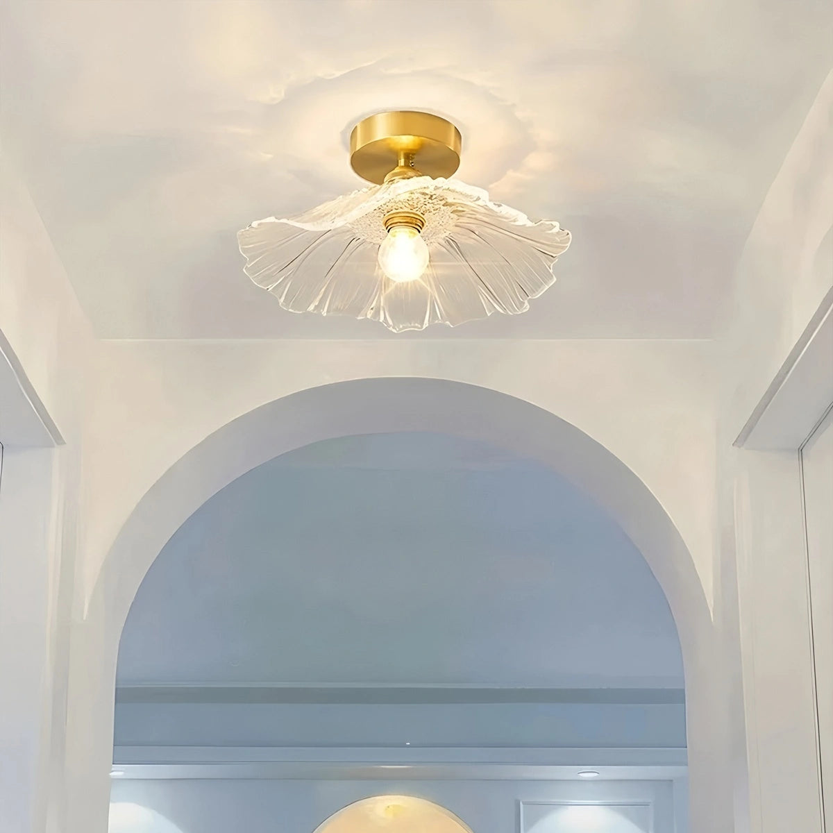 Antizer European Style Copper Glass Ceiling Lamp-J