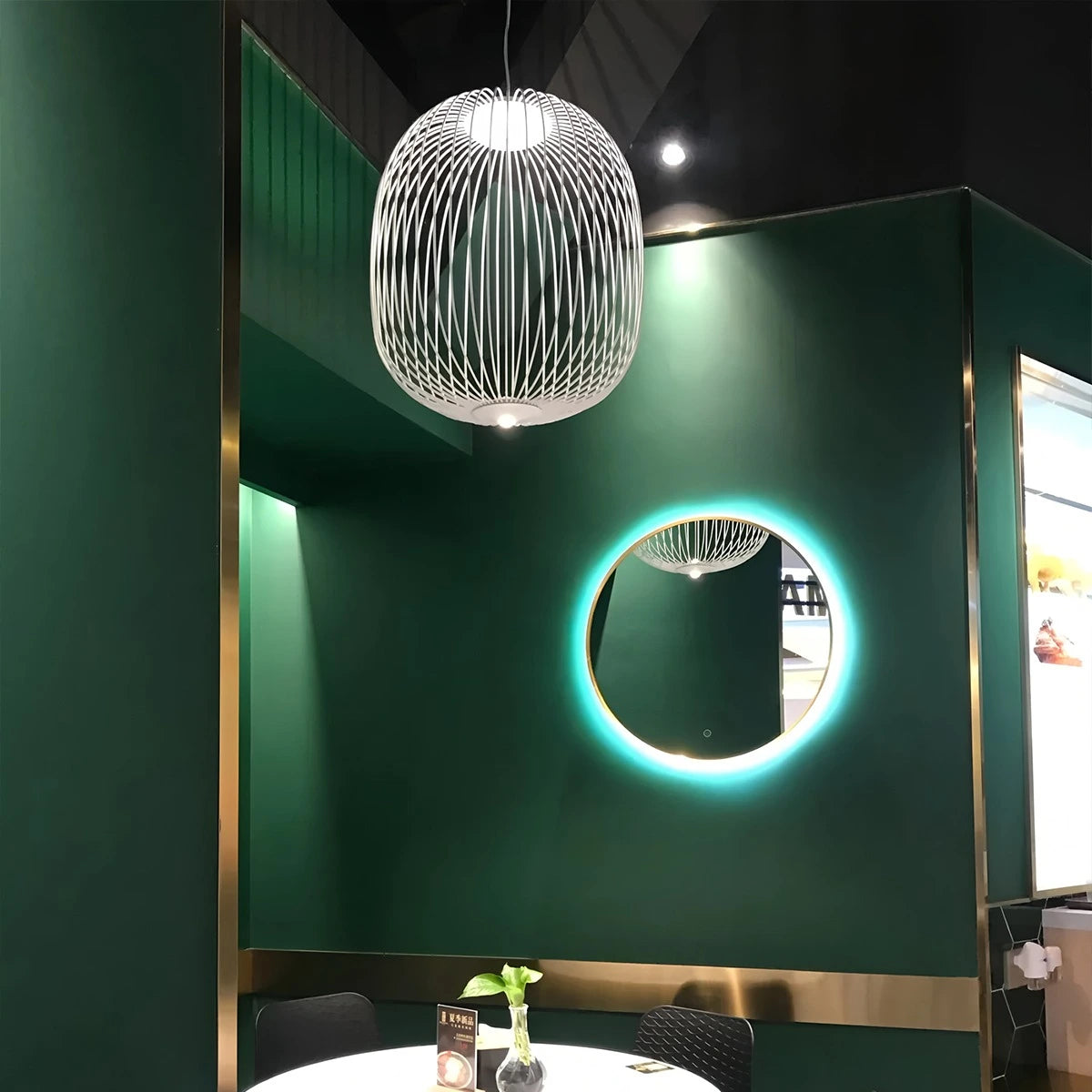 metal bird cage pendant light