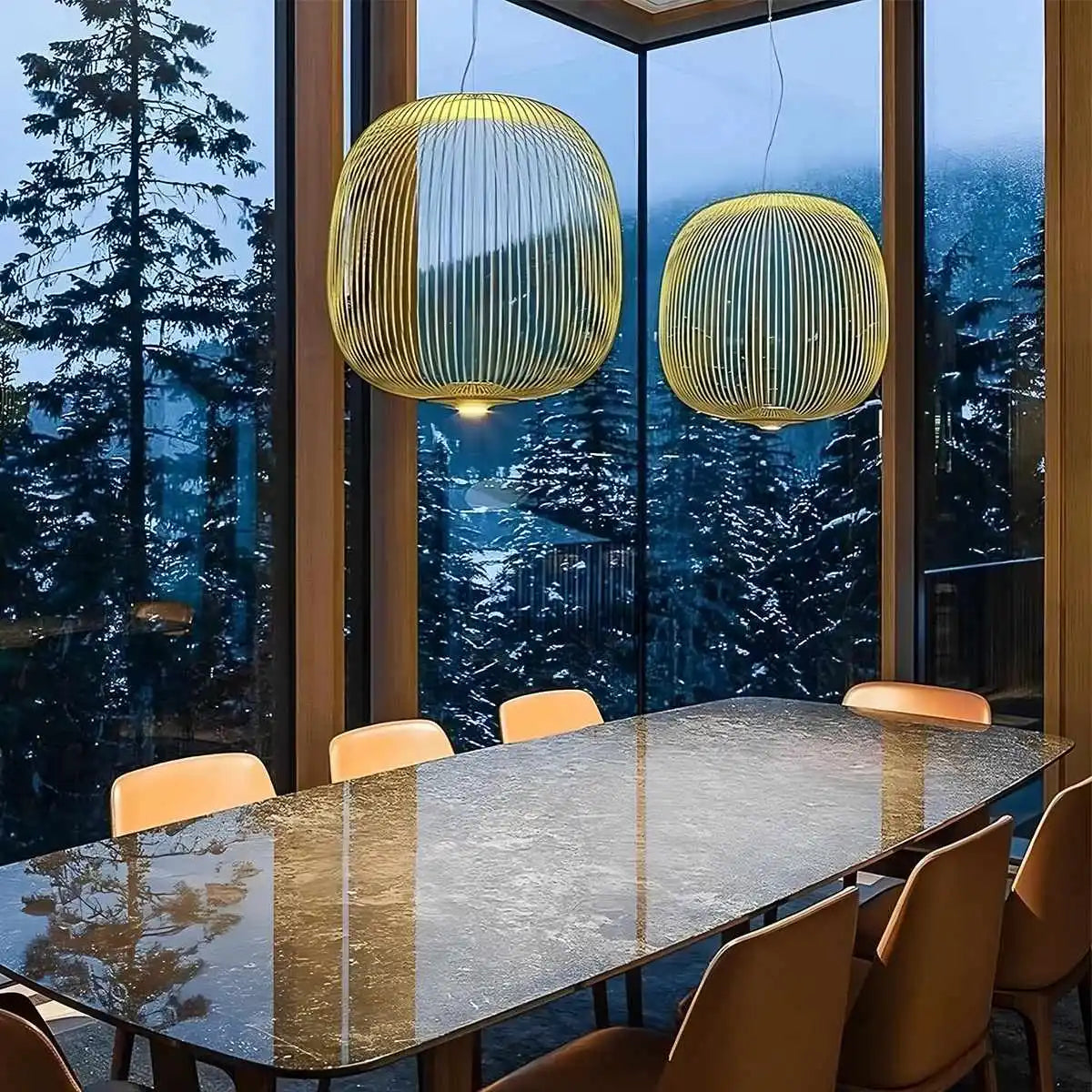 bird cage pendant light for dining room