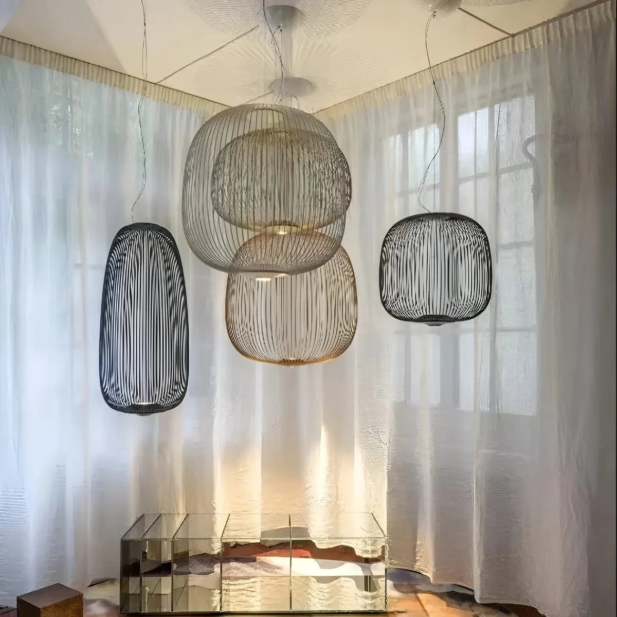 bird cage style pendant light
