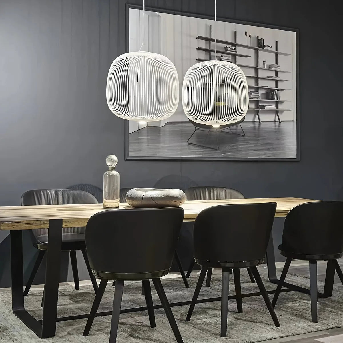metal bird cage pendant light