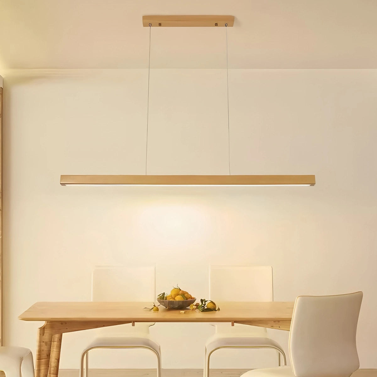 Antizer Fulbert Linear Wooden Pendant Light for Kitchen