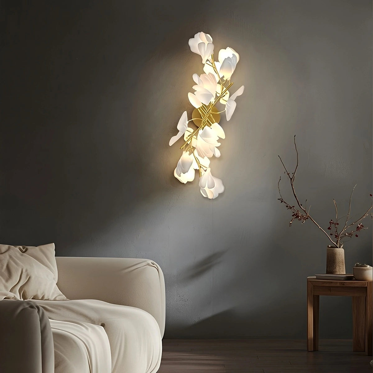 Antizer Ginkgo Flowers Wall Lamp for Living Room