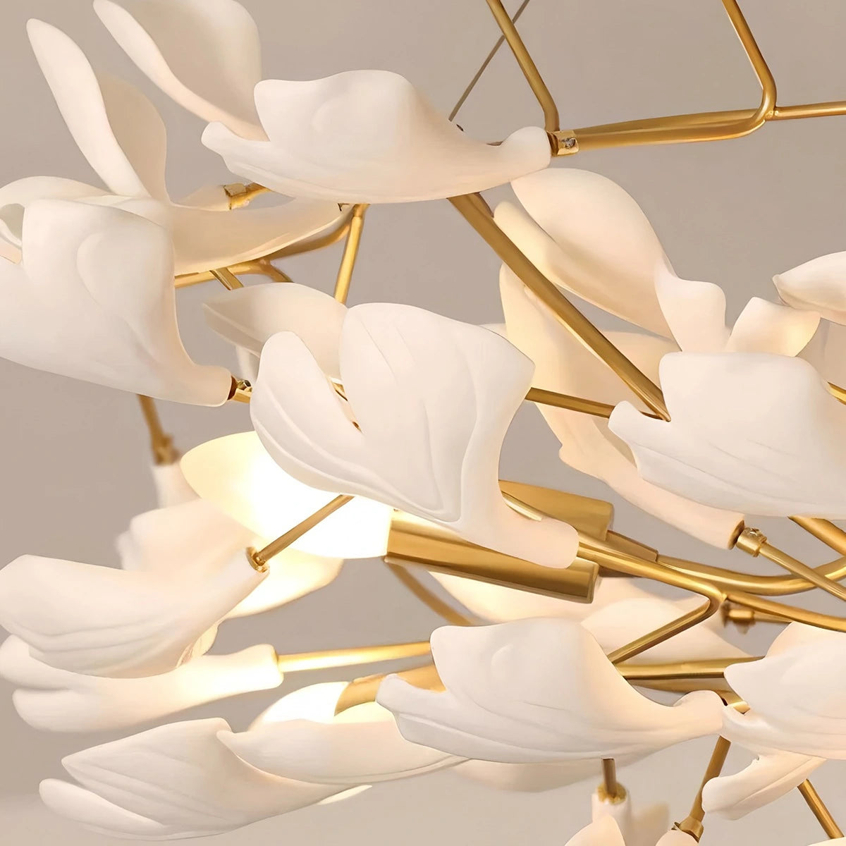 Antizer Ginkgo Long Branch Chandelier for High Ceiling