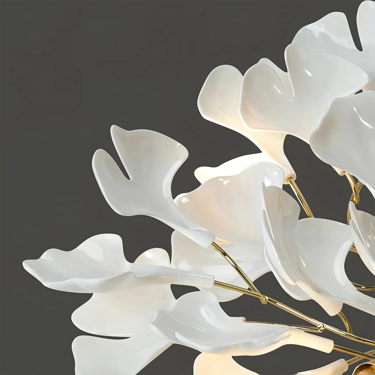 Antizer Ginkgo Long Branch Chandelier for High Ceiling