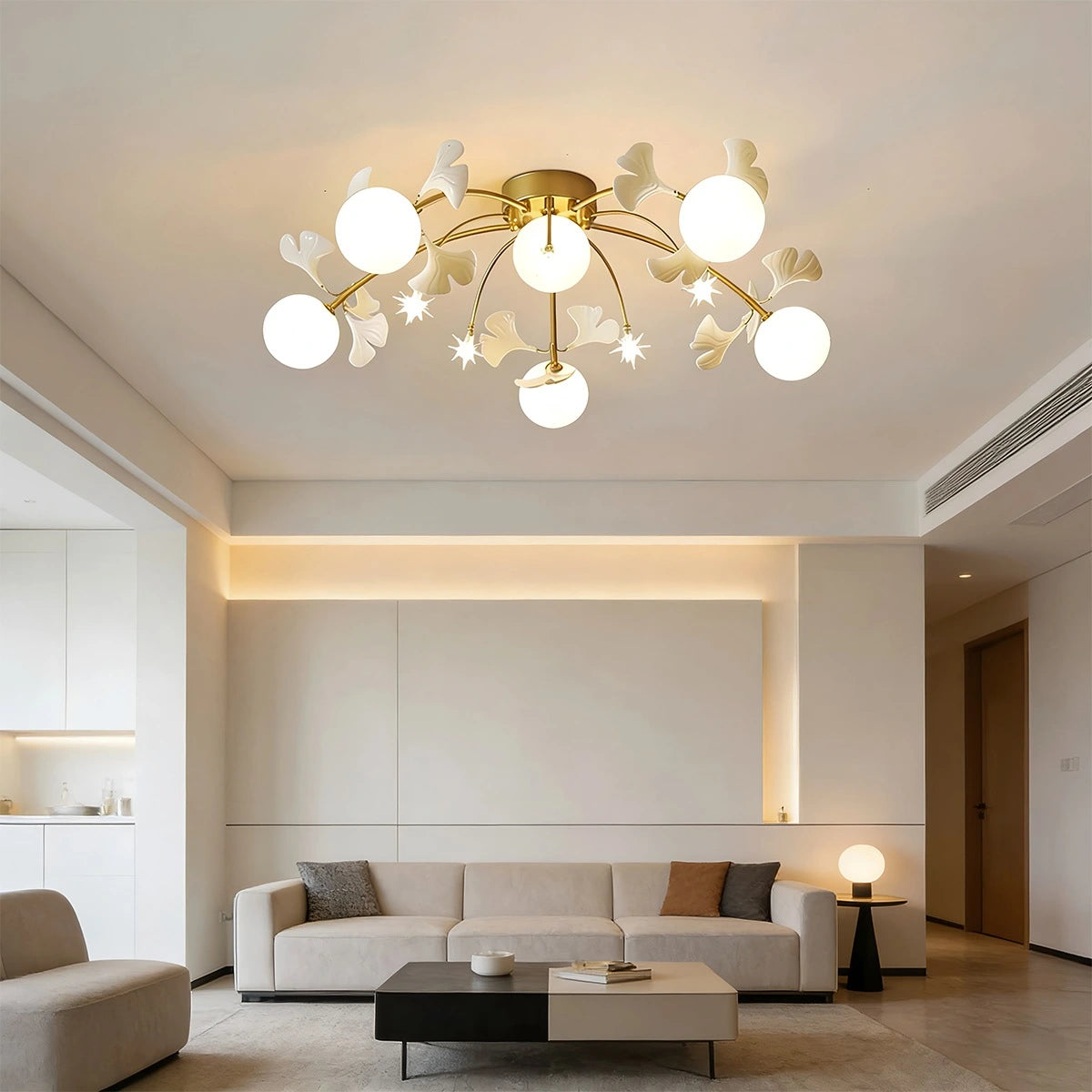 Antizer Ginkgo Glass Ceiling Lamp for Living Room