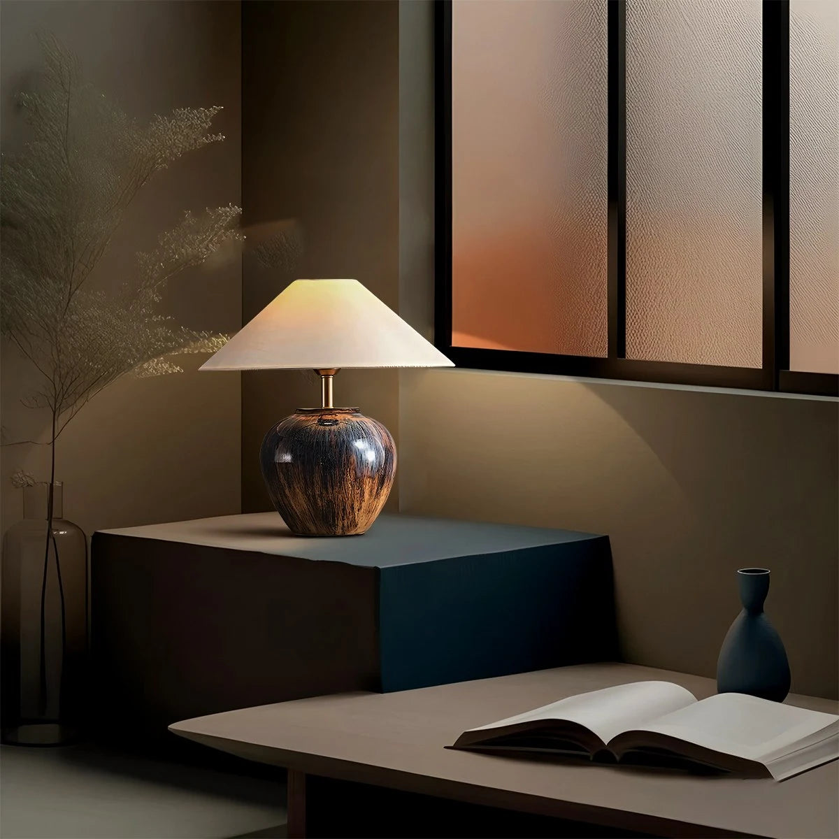 Antizer Glazed Ceramic Table Lamp