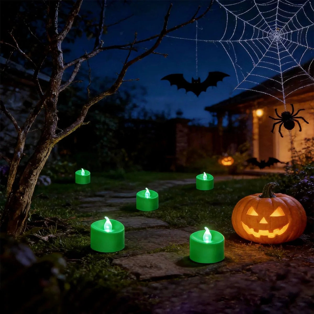 Antizer Green LED Flameless Candle Tealights 100 Pack × 18