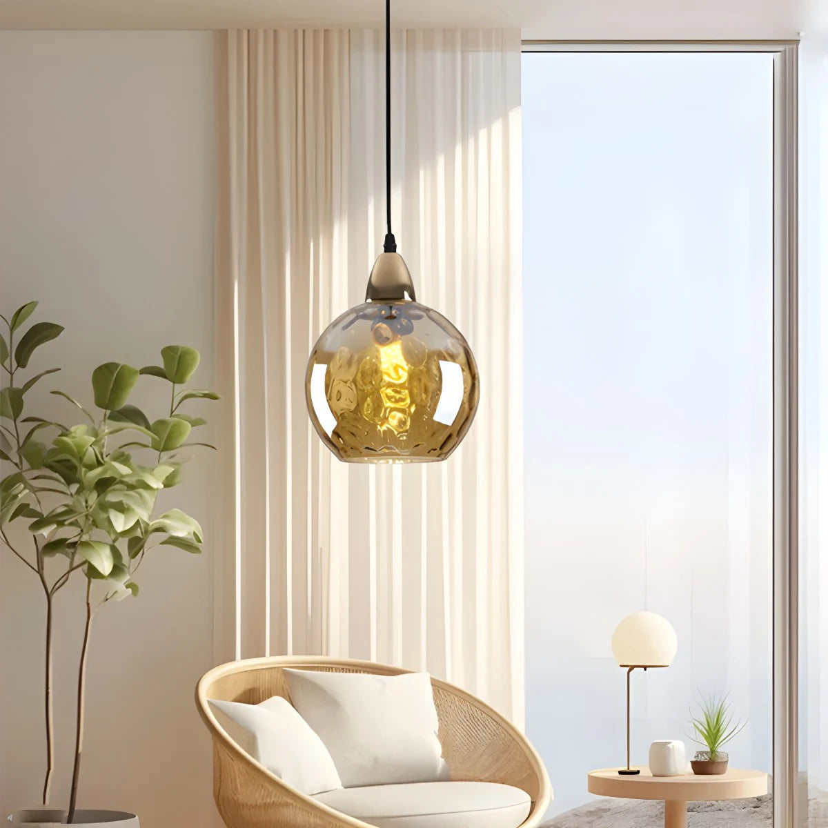 modern glass ball pendant light