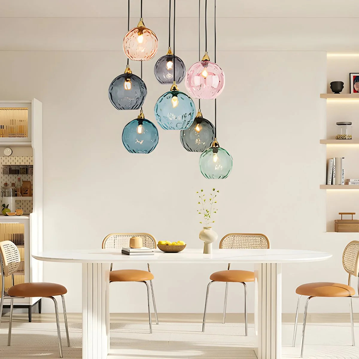 modern glass ball pendant light