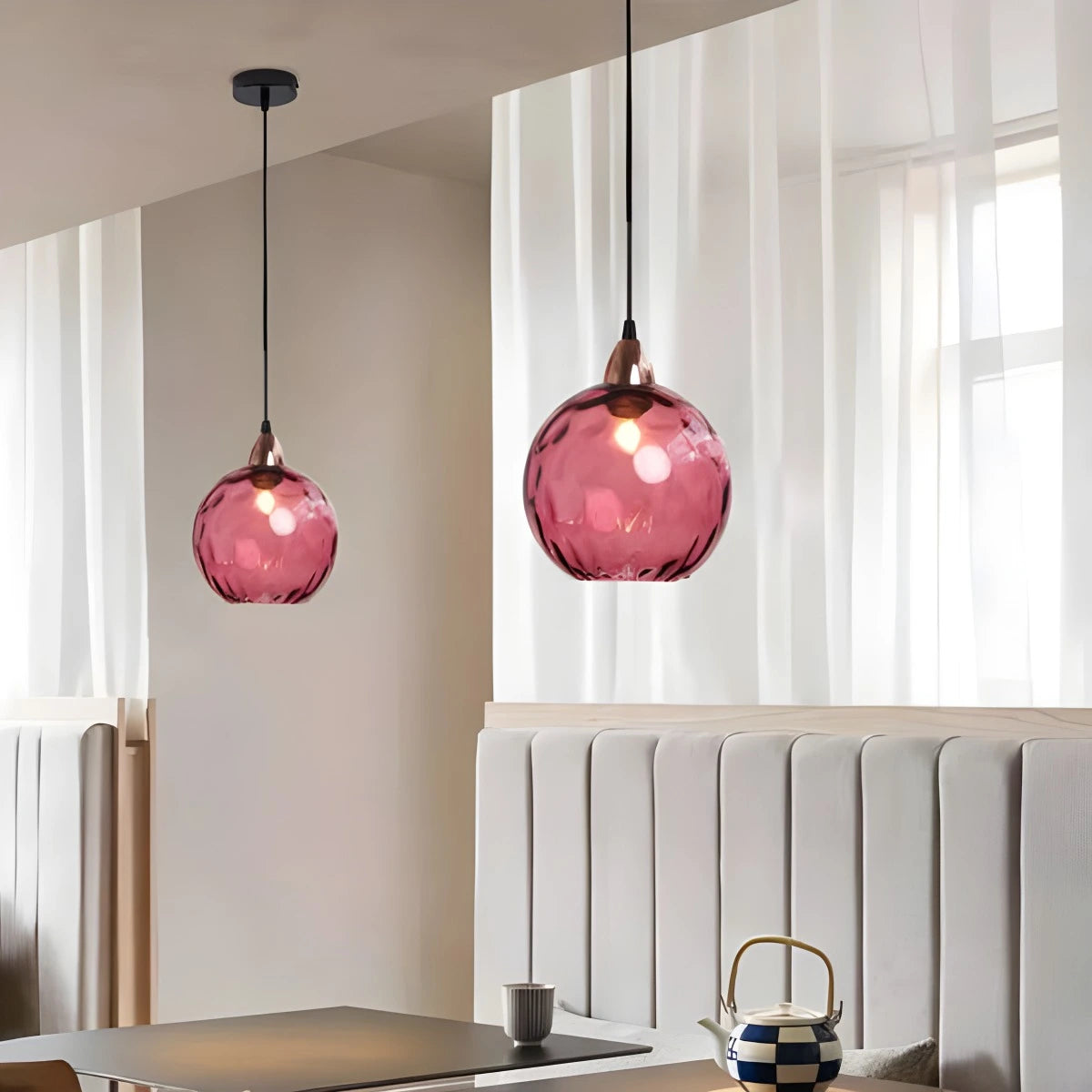 modern glass ball pendant light