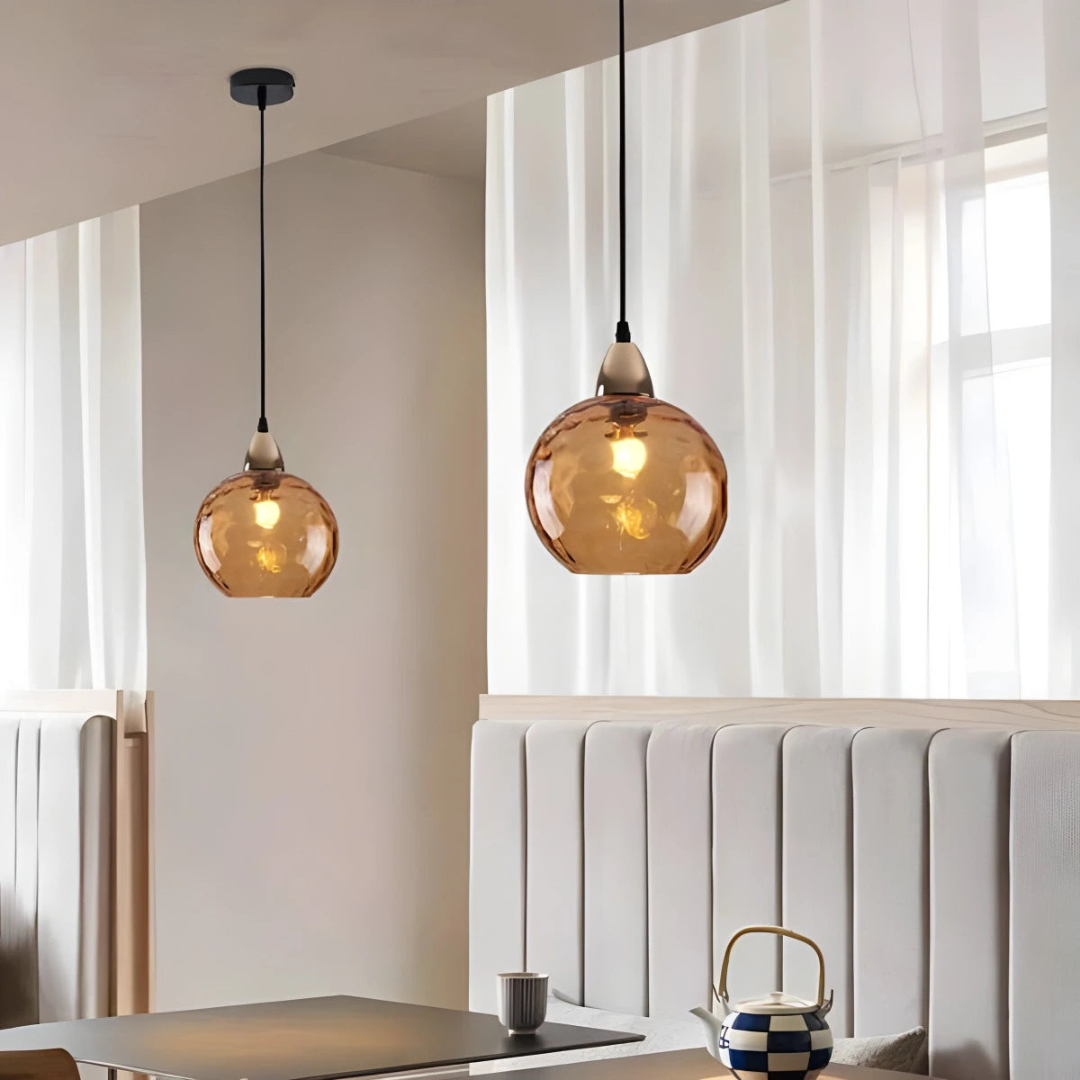 modern glass ball pendant light