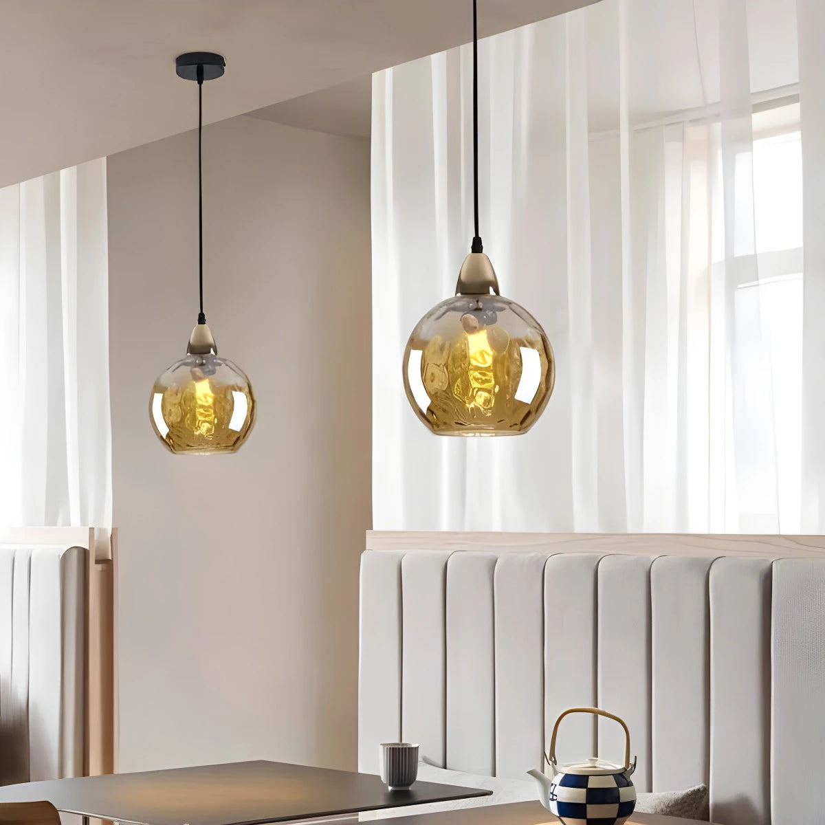 modern glass ball pendant light