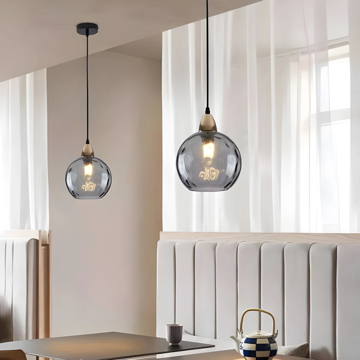 glass ball pendant light for dining room