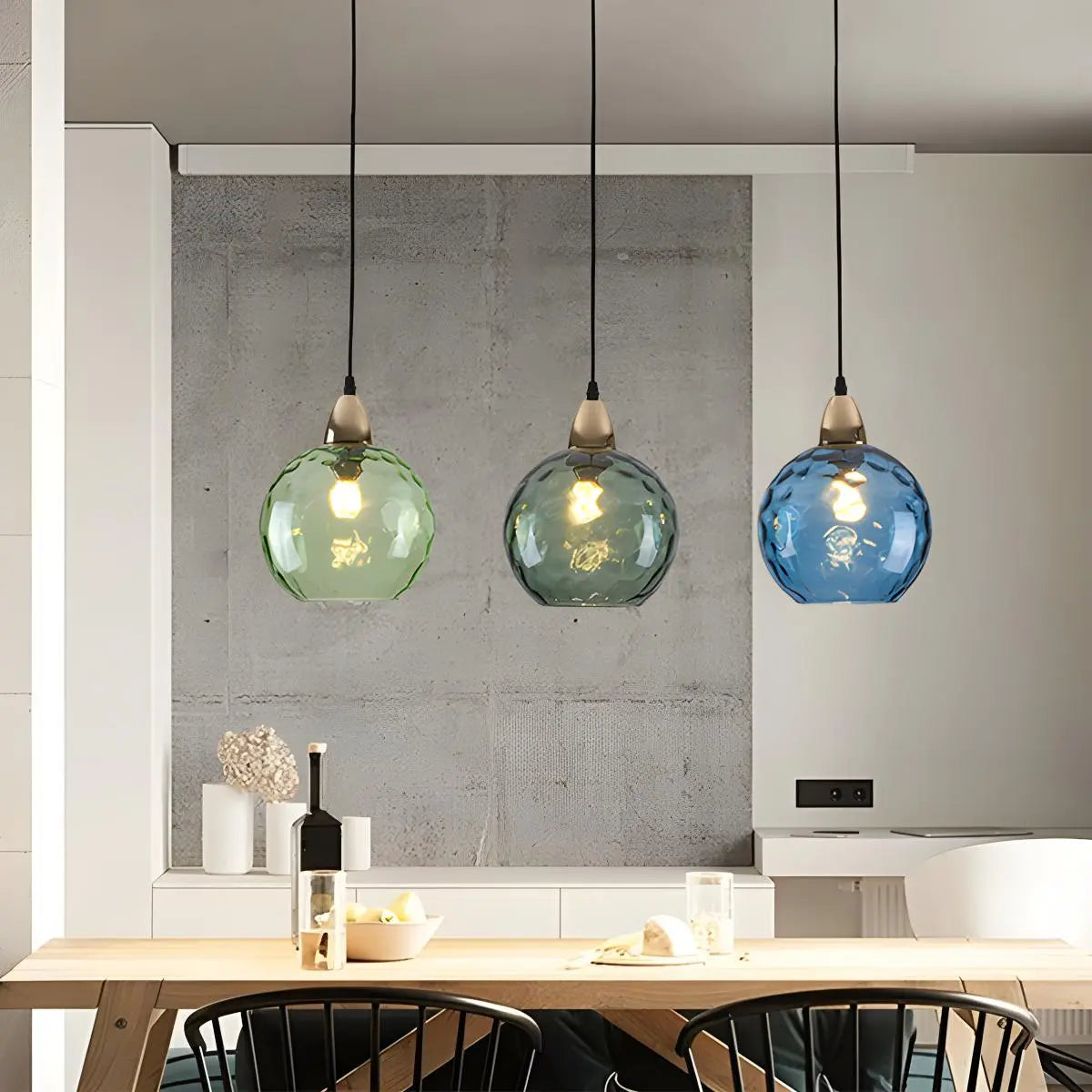 glass ball pendant light for dining room