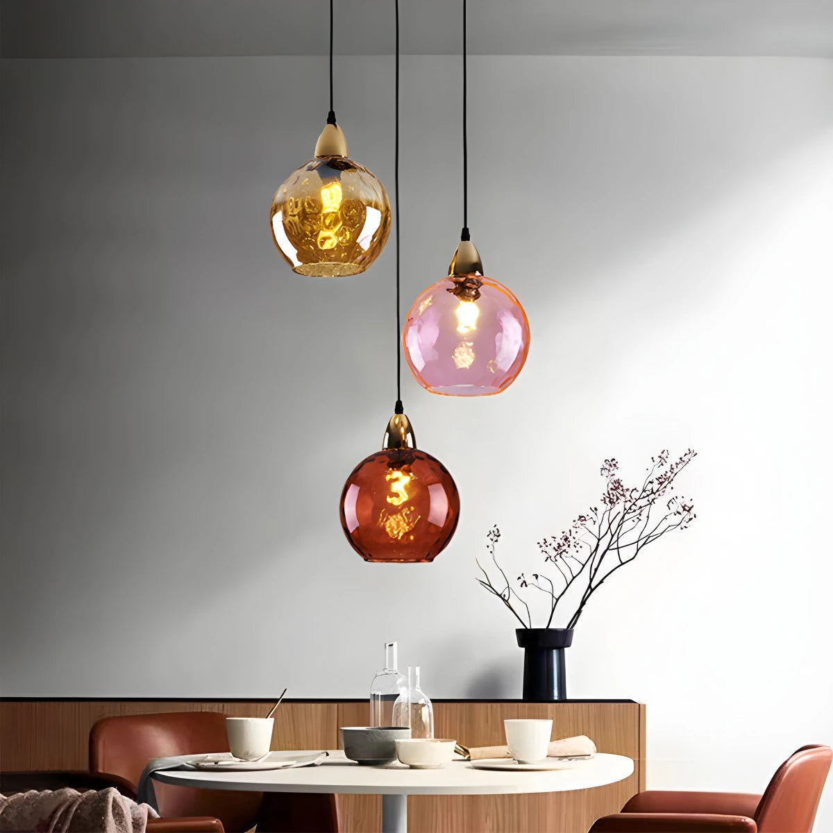 clear glass ball pendant light