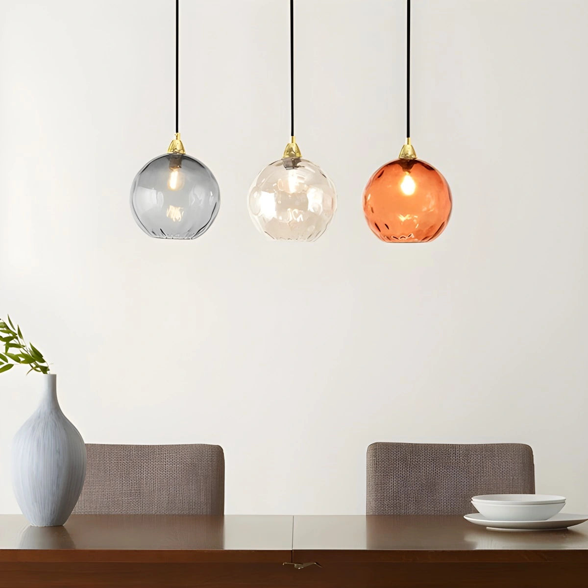 modern glass ball pendant light