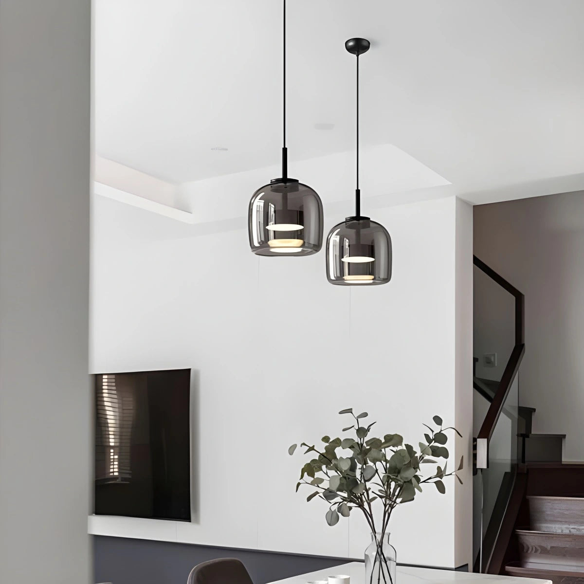 gold and glass pendant light