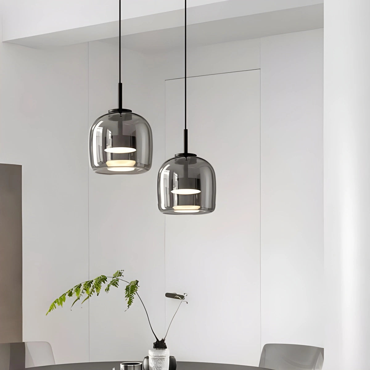 gold and glass pendant light