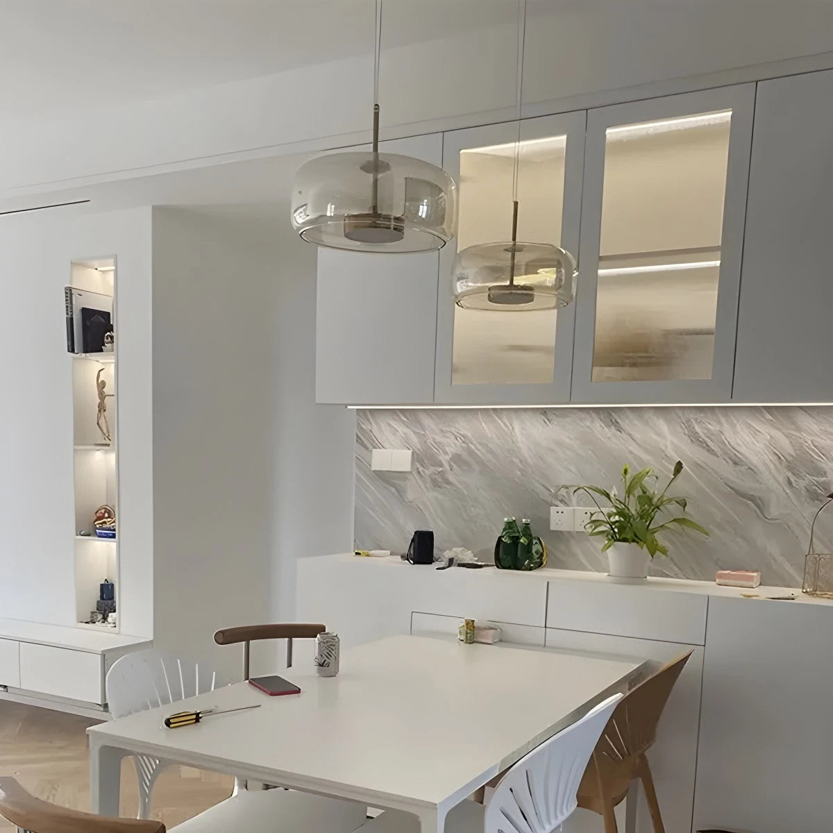 glass pendant lights for kitchen