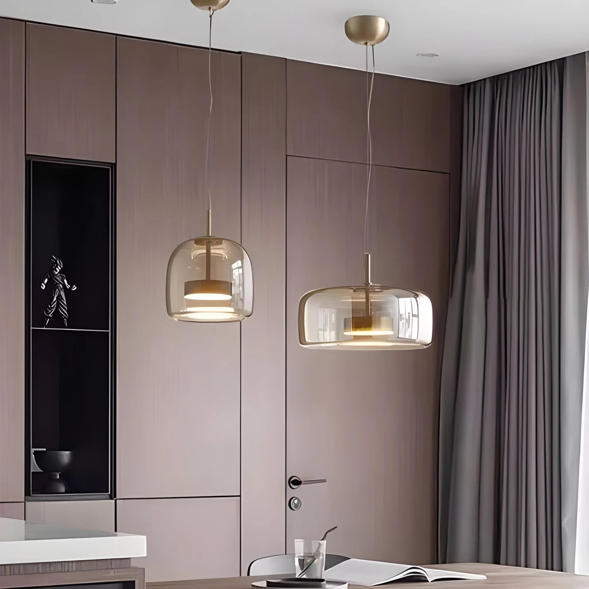 glass pendant lights for kitchen