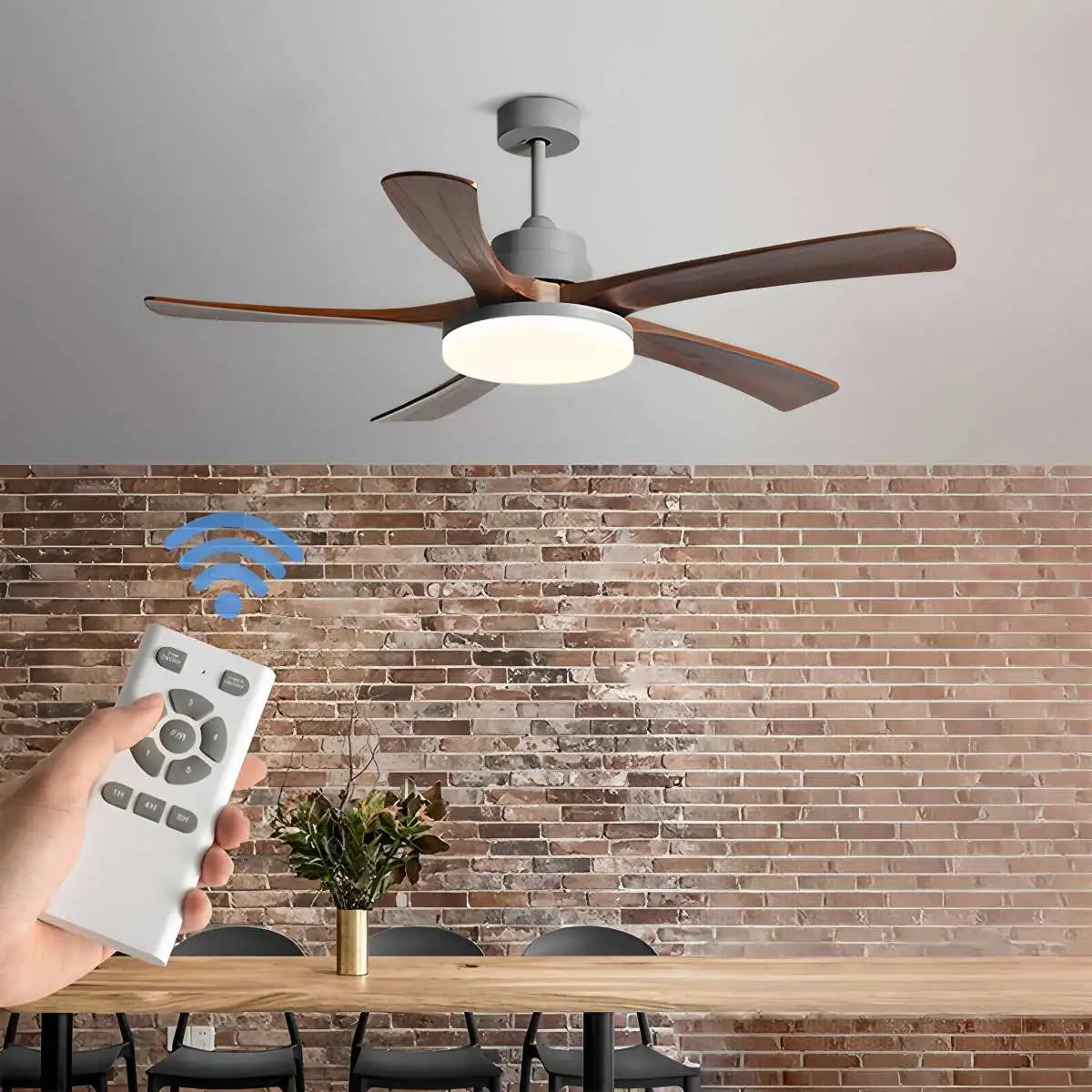 Antizer High Wind Wood Ceiling Fan Light