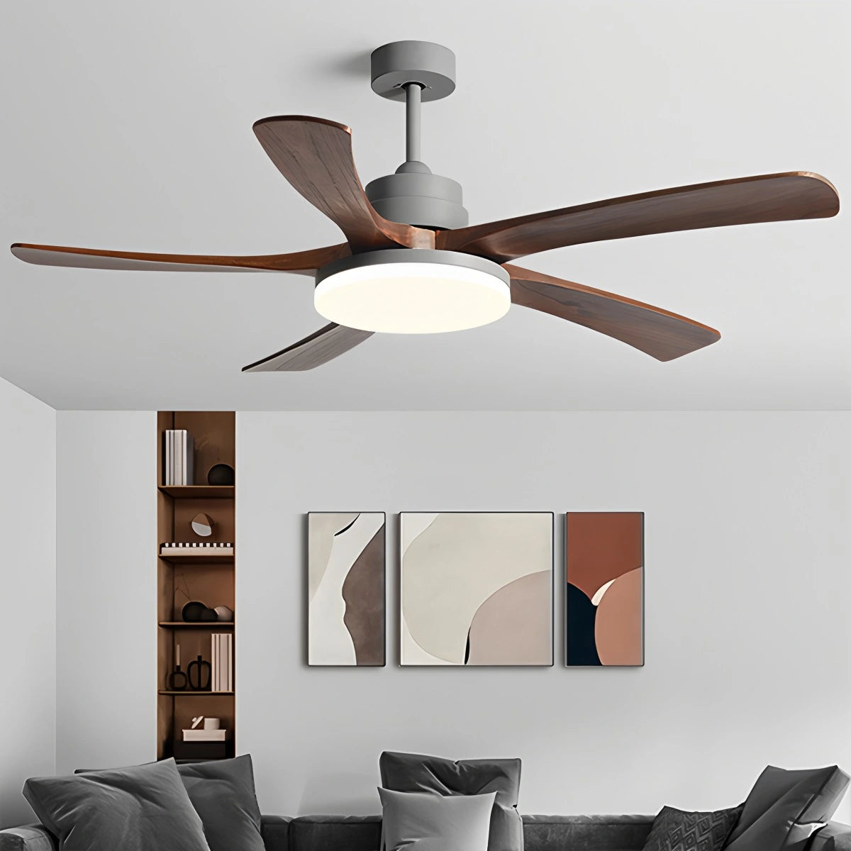 Antizer High Wind Wood Ceiling Fan Light