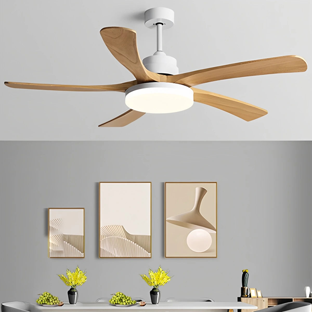 Antizer High Wind Wood Ceiling Fan Light