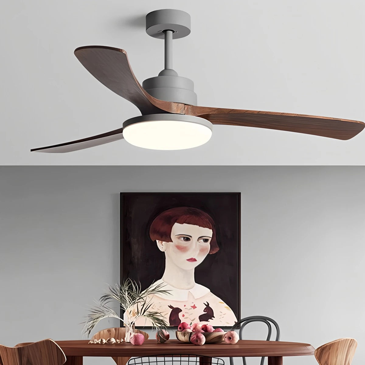 Antizer High Wind Wood Ceiling Fan Light