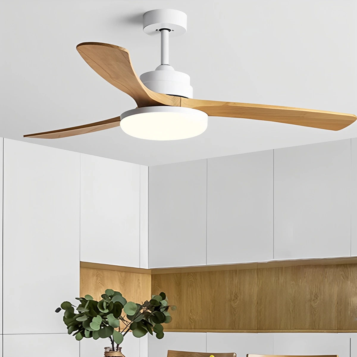 Antizer High Wind Wood Ceiling Fan Light