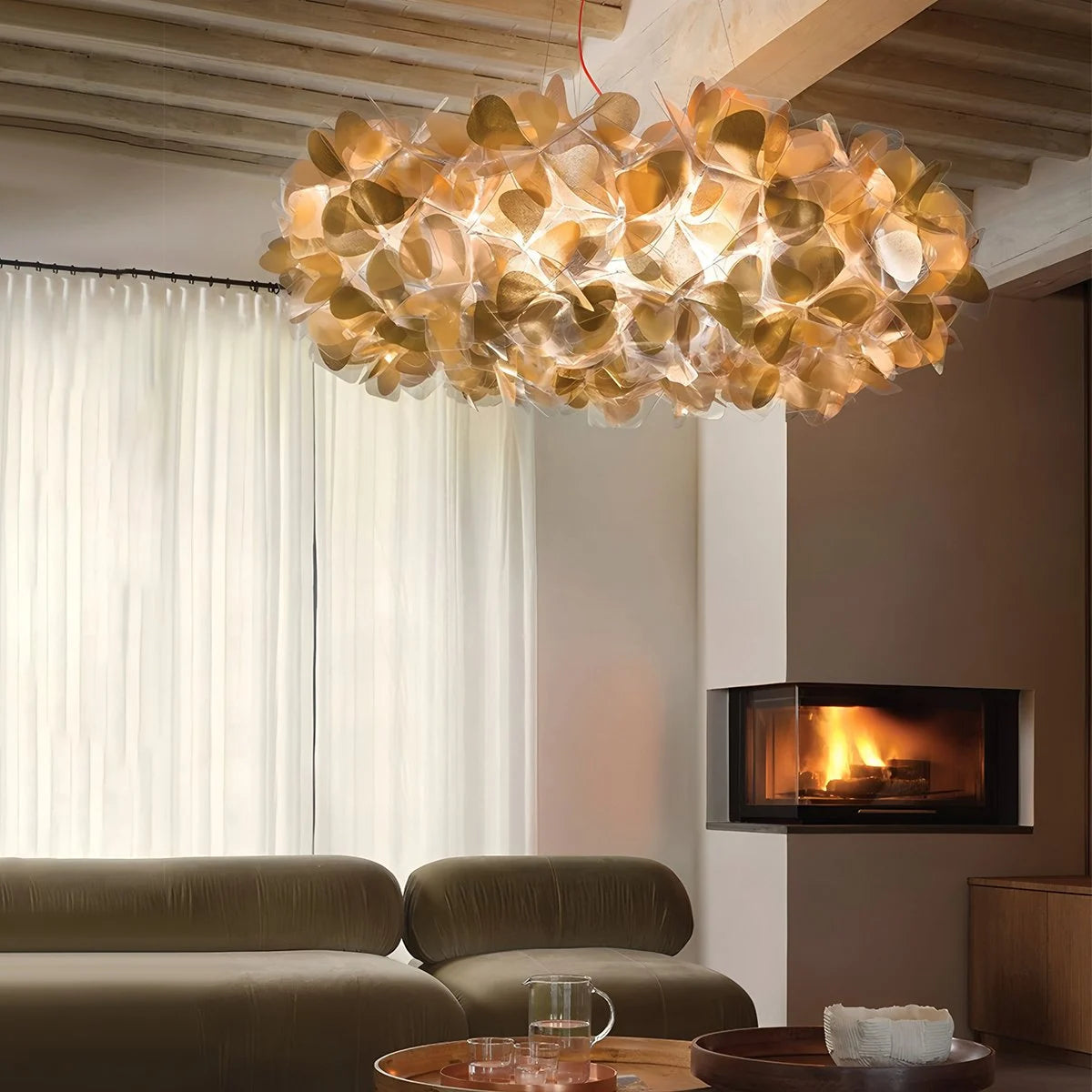 golden flower chandelier