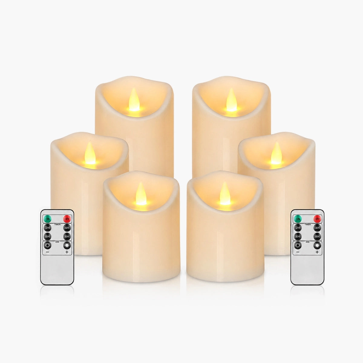 Antizer Ivory Outdoor Waterproof Pillars Flameless Candle 24 Pack × 6